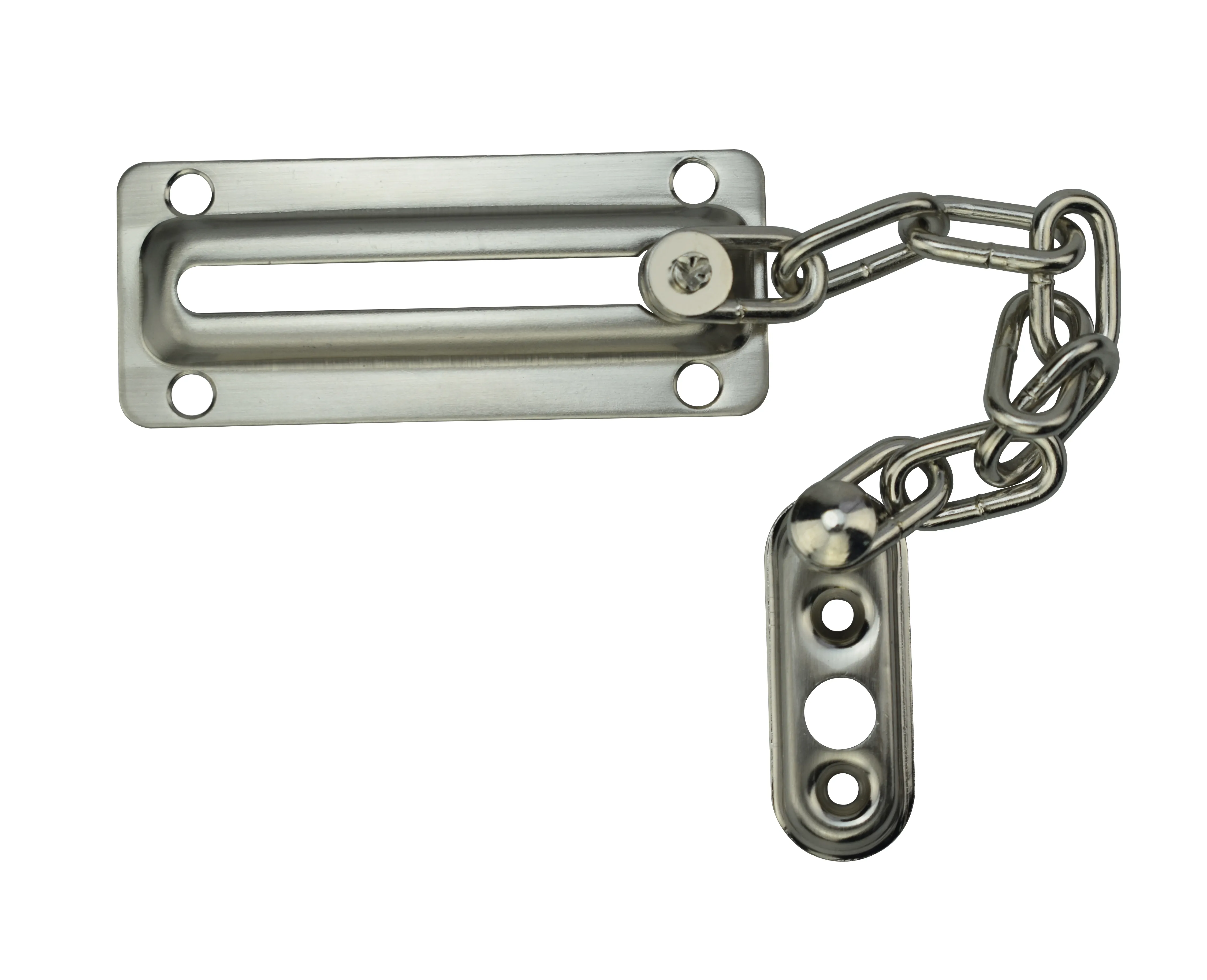 Demountable Stainless Steel Door Chain Lock Security Chain Guard Spring Anti Theft Press Lock Heavy Duty Door Latch With Screws