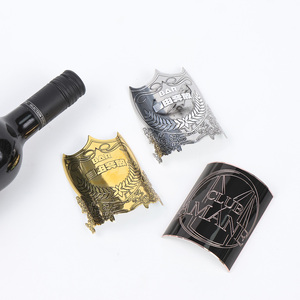 Bespoke Crystal Drip Perfume Bottle <b>Labels</b> High Gloss Aluminum Metal Stickers for Cosmetic Branding - Product Image 1