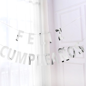 Nuevo Banner de Papel con Letras 'Feliz Cumpleaños' en <span class=keywords><strong>Español</strong></span> para Decoración de Fiestas de Cumpleaños, sin Asta, Venta al Por Mayor - Product Image 5