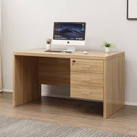 Bureau de travail moderne Ekintop à prix abordable en PVC imitation bois foncé, table et chaise pour petit bureau à domicile, bureau d'ordinateur