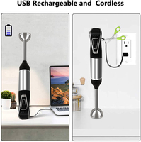 Mixeur Plongeant Portable Rechargeable AIHOME 4-en-1 Multifonction Sans Fil pour Jus et Smoothies, Idéal pour le Camping en Extérieur