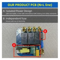 Interrupteur tactile intelligent Tuya WiFi 3 voies, couleur or, norme britannique et européenne, interrupteur intelligent pour éclairage, commande à distance par application