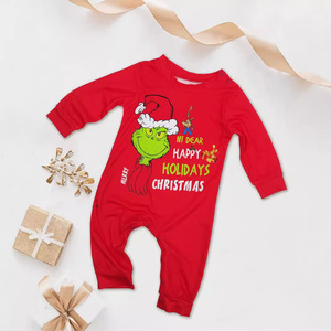 Kerstmis Grinch Familie Matchende Pyjama Set met Elastische Taille, Ecologisch, Polyester Nachtkleding voor Mannen, Vrouwen en Kinderen - Product Image 4