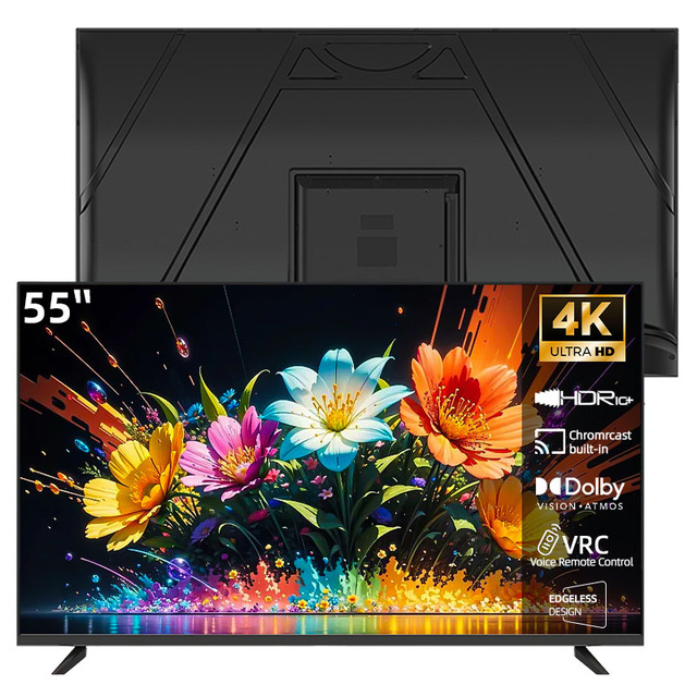 Verified Supplier Smart TV 55/65 Inch 4K HDR Android LED Flat Screen Television with Voice Remote Bathroom TV