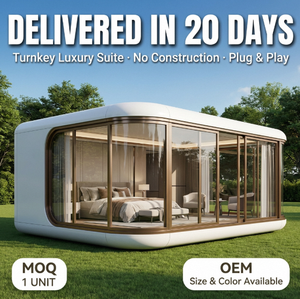 Hotel Cápsula de Lujo de Cristal, Suite de Dormitorio Prefabricada, Habitación Modular Personalizada para Resort, Fabricante OEM de Glamping, Instalación sin Necesidad de Cimentación - Product Image 1
