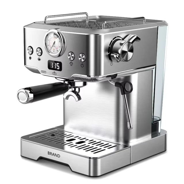Barista Cafe Expresso Coffee Maker Italian Style Home Office Commercial Use Semi-Automatic Stainless Steel Espresso Machine