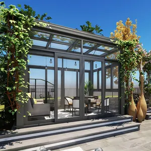 模块化四季日光浴室预制铝合金玻璃屋，用于外部花园