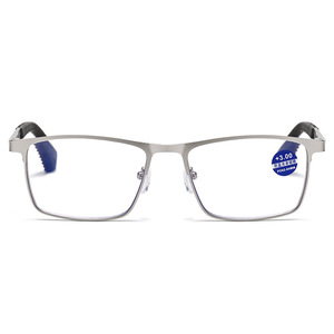Anti-Blue Light Silver Transparent Lenses <strong>Reading</strong> <strong>Glasses</strong> for Men Middle-Aged &amp; Elderly Square Face 100-350 DPM OEM BL59 - Product Image 5