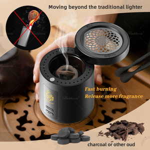 All'ingrosso marmo 2025 nero incenso incenso elettronico Mubkhar incensiere per ufficio auto uso legno elettronico caramella estate autunno - Product Image 1