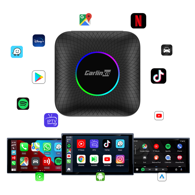 Carlinkit Auto Android System Multimedia Box Youtube Carplay Smartbox Wireless Ai Box Tbox Ambient Car Carplay Ai for Netflix