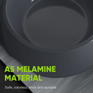 Bol en mélamine gris antidérapant durable avec insert en acier inoxydable, taille S, bol d'alimentation pour animaux de compagnie, bols et mangeoires pour animaux de compagnie de qualité supérieure - Product Image 5