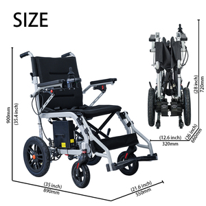 Sillas <span class=keywords><strong>de</strong></span> <span class=keywords><strong>ruedas</strong></span> eléctricas ultraligeras-Diseño plegable y portátil para personas mayores, OEM/ODM para uso en interiores y exteriores Motor sin escobillas - Product Image 3