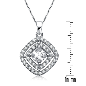 TD Collette Z in argento Sterling cubico zirconi a forma di diamante collana di moda collane pendenti - Product Image 3