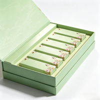 Boîte d'emballage pour gloss à lèvres avec logo personnalisé, ensemble de rouge à lèvres, boîte rigide haute et mince avec fermeture magnétique, boîte cadeau en carton recyclable