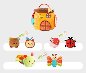 <span class=keywords><strong>Maison</strong></span> d'abeilles personnalisée, jouet éducatif sensoriel en peluche, <span class=keywords><strong>maison</strong></span> de miel, jouet éducatif avec hochets, abeilles en peluche pour le jeu des bébés, emballage en boîte de couleur - Product Image 3