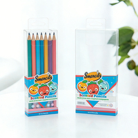 Boîte à stylos pliable transparente multi-usages en PET, emballage en plastique transparent pour marqueurs et crayons, matériaux recyclables pour étudiants, gaufrage