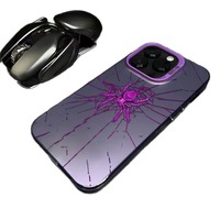 Coque de téléphone élégante en fil d'araignée violet pour iPhone 16 15 14 13 12 11 Pro Max/Pro/Plus couverture arrière souple Anti-chute