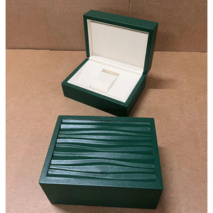 Green Rectangle <b>Watch</b> Box Leatherette Snap Closure Protective Faux Leather Inner <b>Case</b> - Product Image 1