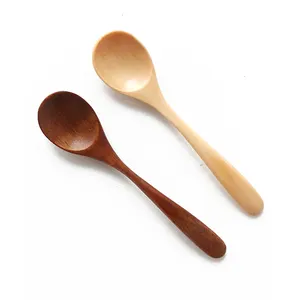 Natural Fashionable Kitchen Cooking Utensils Scoop Coffee Spoons Biodegradable Beech Wood With Long Handle Bamboo Laser