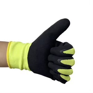 Venta caliente de punto de trabajo recubierto de goma hogar caucho nitrilo naranja frío invierno trabajo al aire libre guantes de seguridad para el trabajo - Product Image 4