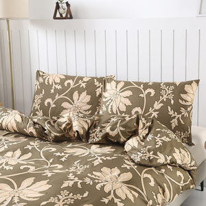 Ensembles <span class=keywords><strong>de</strong></span> literie imprimés brossés à trois pièces pour plantes et fleurs, doux et adaptés aux peaux sensibles - Product Image 1