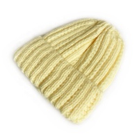 Bonnet tricoté épais et mignon pour enfants, avec revers, couleurs unies, doux, pour filles et garçons, avec logo personnalisé, vente en gros