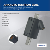 ARKAUTO 5.0 Ohm OEM Koil Pengapian DC10-1 1106014 Untuk Harley Dyna Softail Sportster Electra Glide 1970-1999 Sepeda Motor