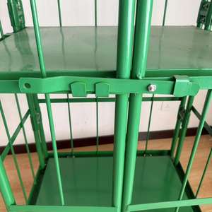 जापानी शैली भारी शुल्क पाउडर लेपित स्टील रोल कंटेनर ट्रॉली कंटेनर ट्रॉली फोल्डेबल स्टैकयोग्य डिजाइन गोदाम के लिए - Product Image 4