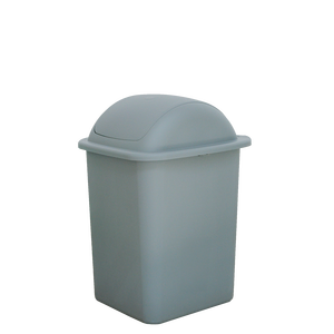 Contenedor de reciclaje de 18 litros, gris oscuro, de plástico, para uso doméstico y de oficina. - Product Image 1