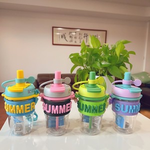 แก้วน้ำแบบมีหลอดดูดสไตล์เกาหลีปี 2025 แบบแยกส่วนชงชาได้ สองชั้น สายสะพายปรับได้ ป้องกันการรั่วซึม พกพาสะดวก สำหรับ<span class=keywords><strong>เด็ก</strong></span> 500 มล. - Product Image 6