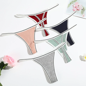 Ladies Sexy Underwear Women's Cotton Panties Stretch <b>T</b>-back Tangas Low Rise G-<b>String</b> Thongs for Women - Product Image 1