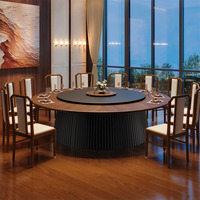 Nouvelle table ronde électrique en bois de style chinois pour 20 personnes