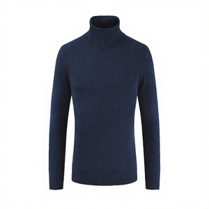 Nouveau Pull Homme 2025 Couleur Unie Coupe Slim 100% Polyester Anti-Rétrécissement Anti-Plis Respirant Laine Fine Manches Longues - Product Image 3