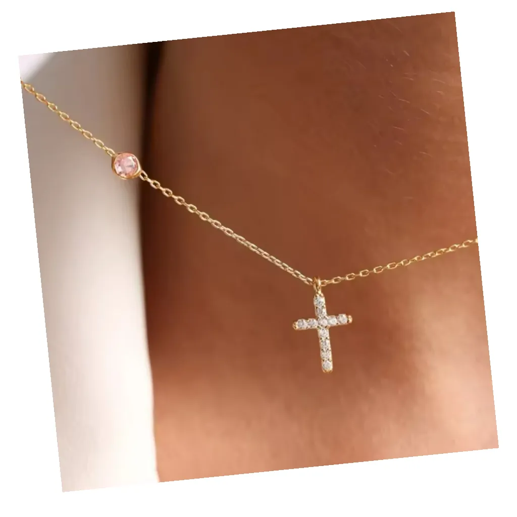 Fashion Jewelry Necklaces Stainless Steel Christian Cross Necklace 18k Gold Ankh Cross Pendant Necklace Jewelry