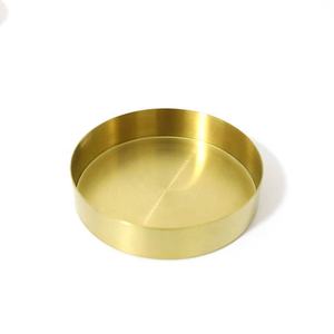 Bandeja Redonda de Acero Inoxidable Dorado de 32 cm, Bandeja de Metal para Té, Frutas, Joyas, Almacenamiento de Cosméticos - Product Image 1