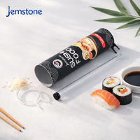 Tube en carton personnalisé pour sushi, conteneur alimentaire, tube en papier à pousser pour l'emballage des rouleaux de sushi avec bouteille de sauce soja