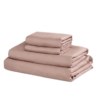 Ensemble de draps en bambou tissé 300TC 4 pièces, écologique, taille King, pour hôtel, maison, usage quotidien