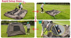Tenda da Campeggio Portatile per 2 Persone a Doppio Strato in PU Impermeabile 3000mm, Antivento, Leggera e con Montaggio Facile e Istantaneo - Product Image 2