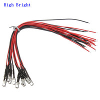 Lumière de diode led IR UV 3V, ronde, pré-câblé, brillant, scintillant, 13mm, câble 20cm, coloré RC