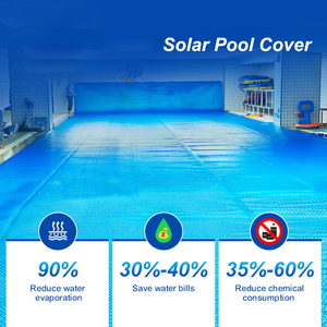 8ft Runde Solar-Poolabdeckung, Blasenfolie, UV-stabilisierte Thermofolie, reduziert Verdunstung für Aufstellpools im Freien - Product Image 3