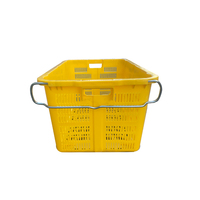 Caisse à fruits et légumes en plastique de qualité alimentaire 690*485*370mm, avec poignée en fer robuste, empilable, panier de récolte