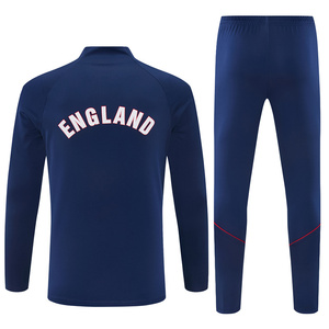Ensemble d'uniformes d'entraînement de football en jersey automne-hiver 26/27 Angleterre, vêtements de sport à fermeture éclair à manches longues, tenue d'entraînement de football - Product Image 4