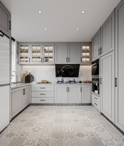 Santopova tùy chỉnh phong cách quốc gia tủ bếp màu xanh mô-đun sang trọng Shaker gỗ Granite Bồn Rửa Nhà máy cung cấp PVC <span class=keywords><strong>prodeco</strong></span> - Product Image 1