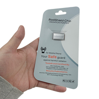Autocollant anti-radiation en silicone argenté et rouge, réduction EMF de 85-90%, logo personnalisé, vente en gros directe d'usine