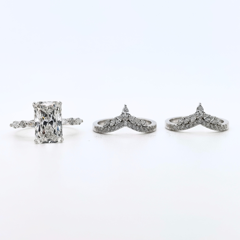 Juego de anillos de moissanita1