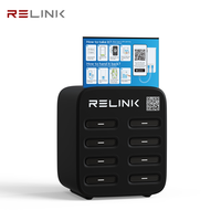 Stazione di ricarica power bank condivisa a 8 slot con display in acrilico, chiosco di ricarica con codice QR, stazione di ricarica per cellulari per aziende