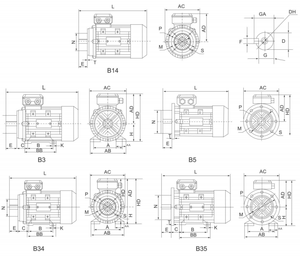 Motor asíncrono trifásico vertical con carcasa de aluminio de la serie YS para aplicaciones eléctricas generales Velocidad nominal 3000RPM 1kw - Product Image 4