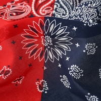 Nouveau coton hip-hop double sangle noyer fleur carré écharpe Patchwork street dance imprimé foulard