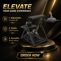 Cockpit de simulateur de vol pliable et réglable, dispositif de jeu avec construction en acier durable, pédales compatibles, prise en charge de l'anglais