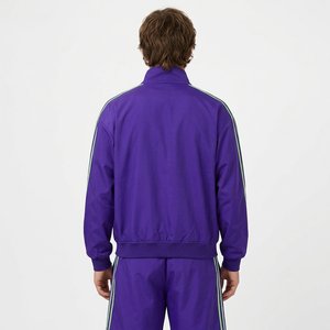 Purple <b>Men</b> Tracksuit Set <b>Zip</b> Up Jacket and <b>Shorts</b> Sportswear Casual Teamwear OEM Custom Logo - Product Image 2